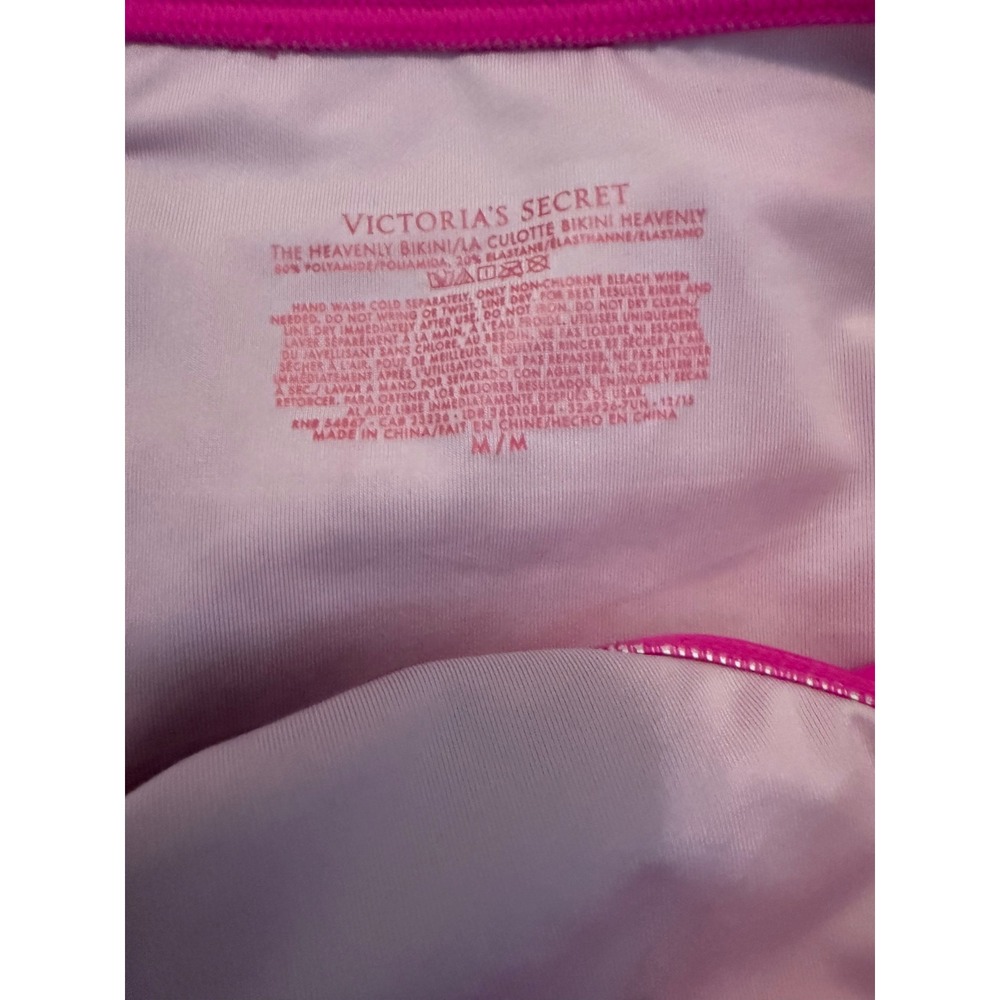Victorias Secret Heavenly Bikini Bottoms Hot Pink Ruched Foldover Swim Medium - Picture 2 of 5